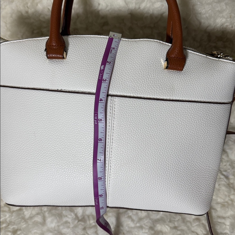 Anne Klein White and Brown Satchel - Picture 6 of 7